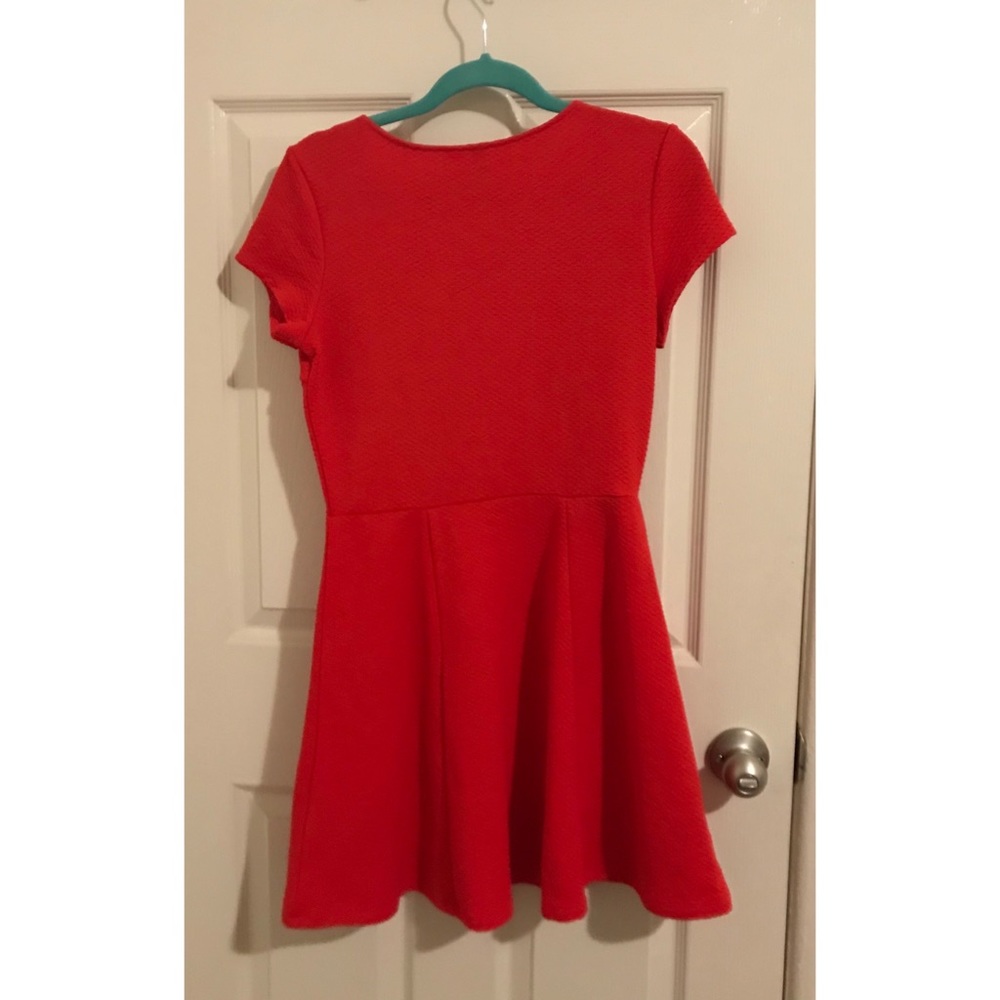 Red flare skirt dress